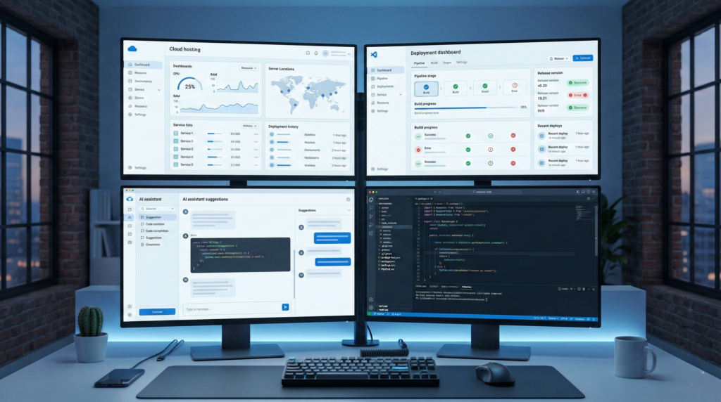 developer tools coding environment AI assistant dashboard
