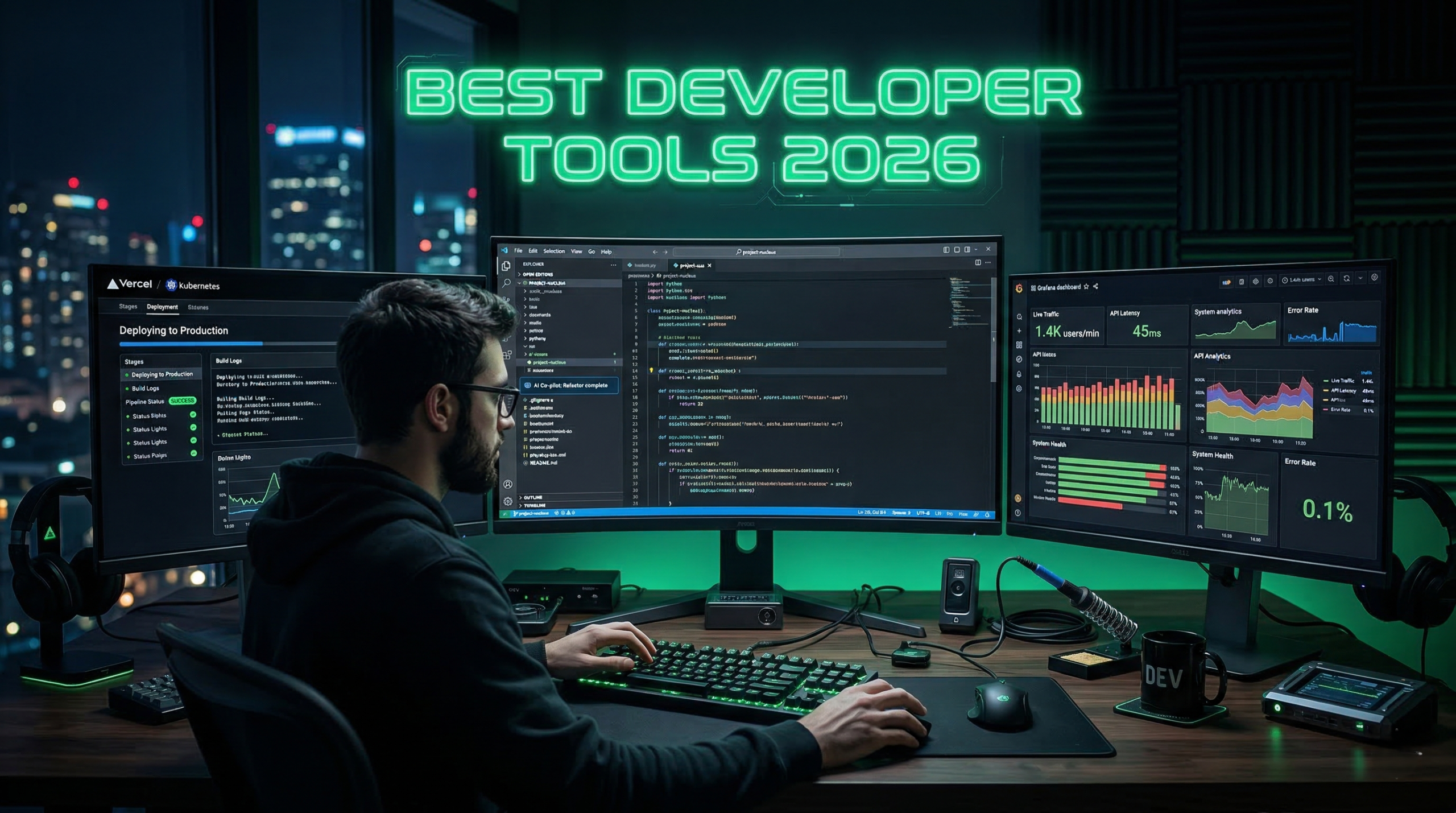 Best developer tools 2026 including AI coding, backend and devops platforms