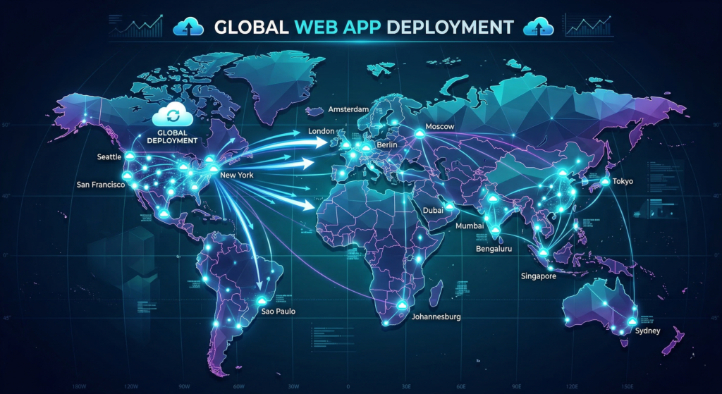 Vercel global deployment network visualization