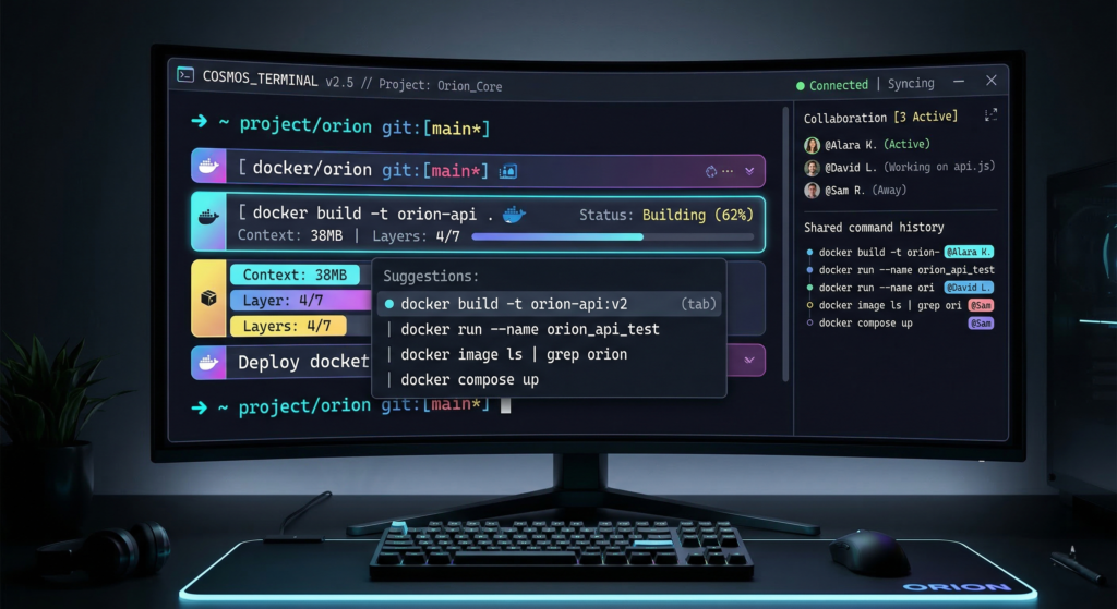 Warp terminal modern interface with structured command blocks